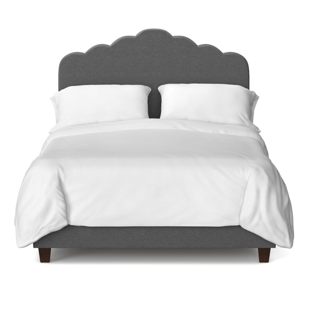 Handy Living Lachlan Smoky Grey Velvet King Upholstered Bed