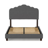 Handy Living Lachlan Smoky Grey Velvet King Upholstered Bed