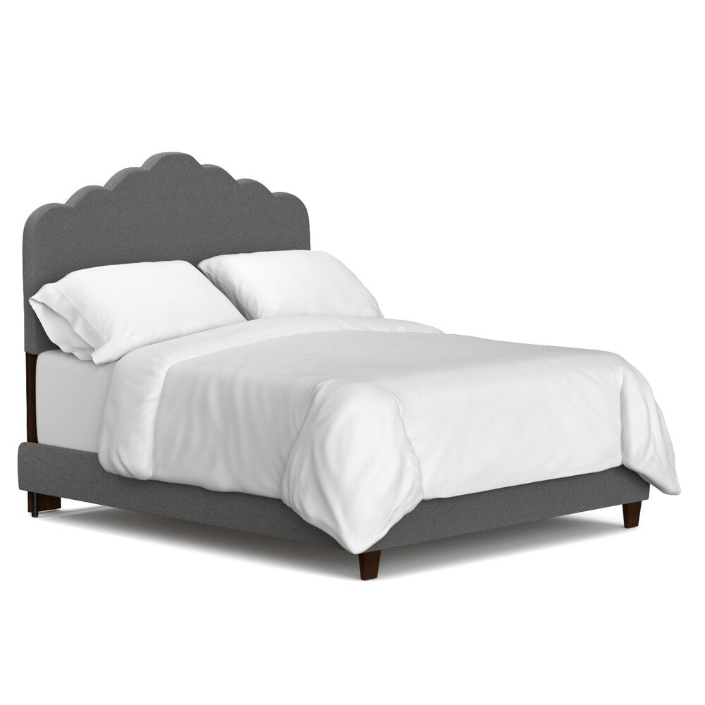 Handy Living Lachlan Smoky Grey Velvet King Upholstered Bed
