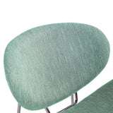 Handy Living Peter Set of 2 Green Stripe Modern Armless Chairs with Chrome Legs