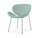 Handy Living Peter Set of 2 Green Stripe Modern Armless Chairs with Chrome Legs