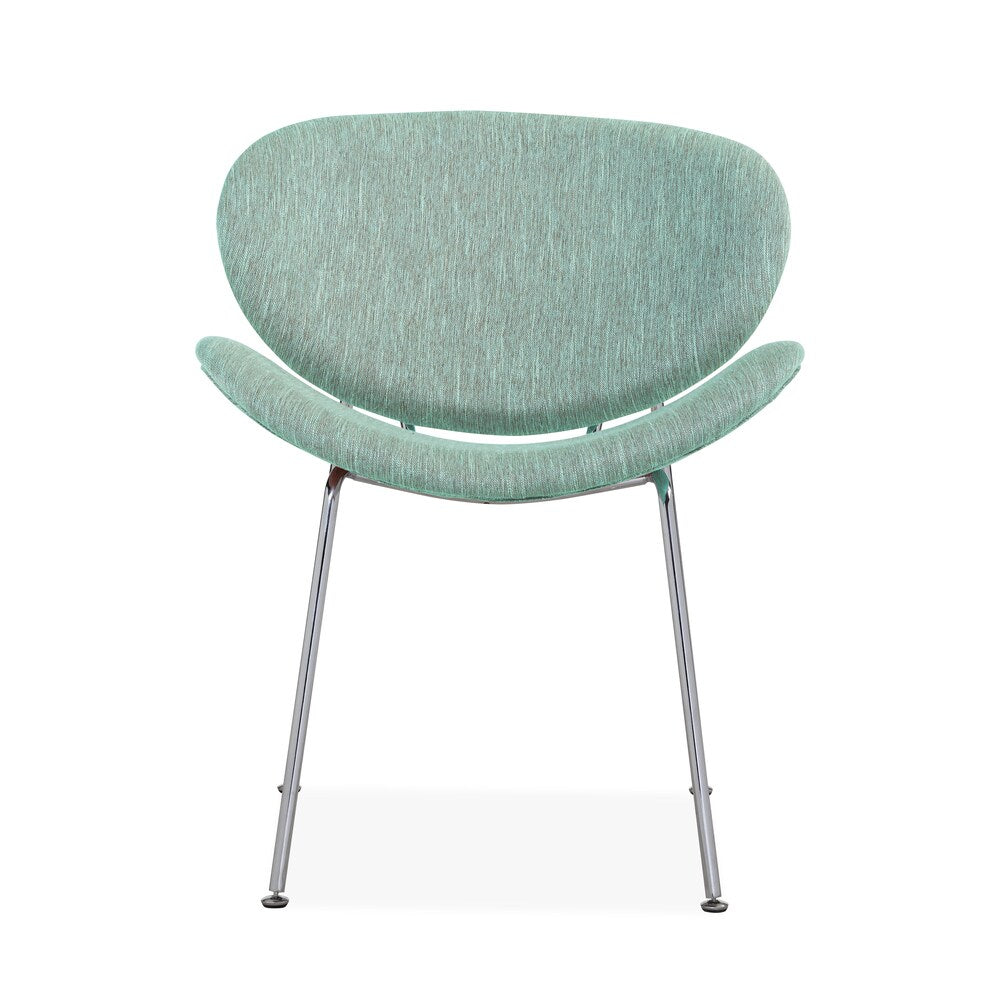 Handy Living Peter Set of 2 Green Stripe Modern Armless Chairs with Chrome Legs
