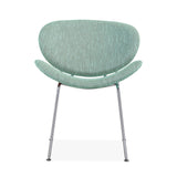 Handy Living Peter Set of 2 Green Stripe Modern Armless Chairs with Chrome Legs