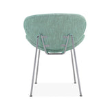 Handy Living Peter Set of 2 Green Stripe Modern Armless Chairs with Chrome Legs