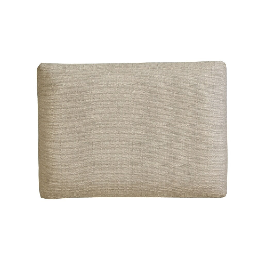 Handy Living Ramah Oatmeal Tan Upholstered White Wood Bench Ottoman