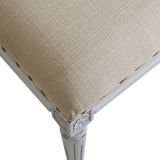 Handy Living Ramah Oatmeal Tan Upholstered White Wood Bench Ottoman