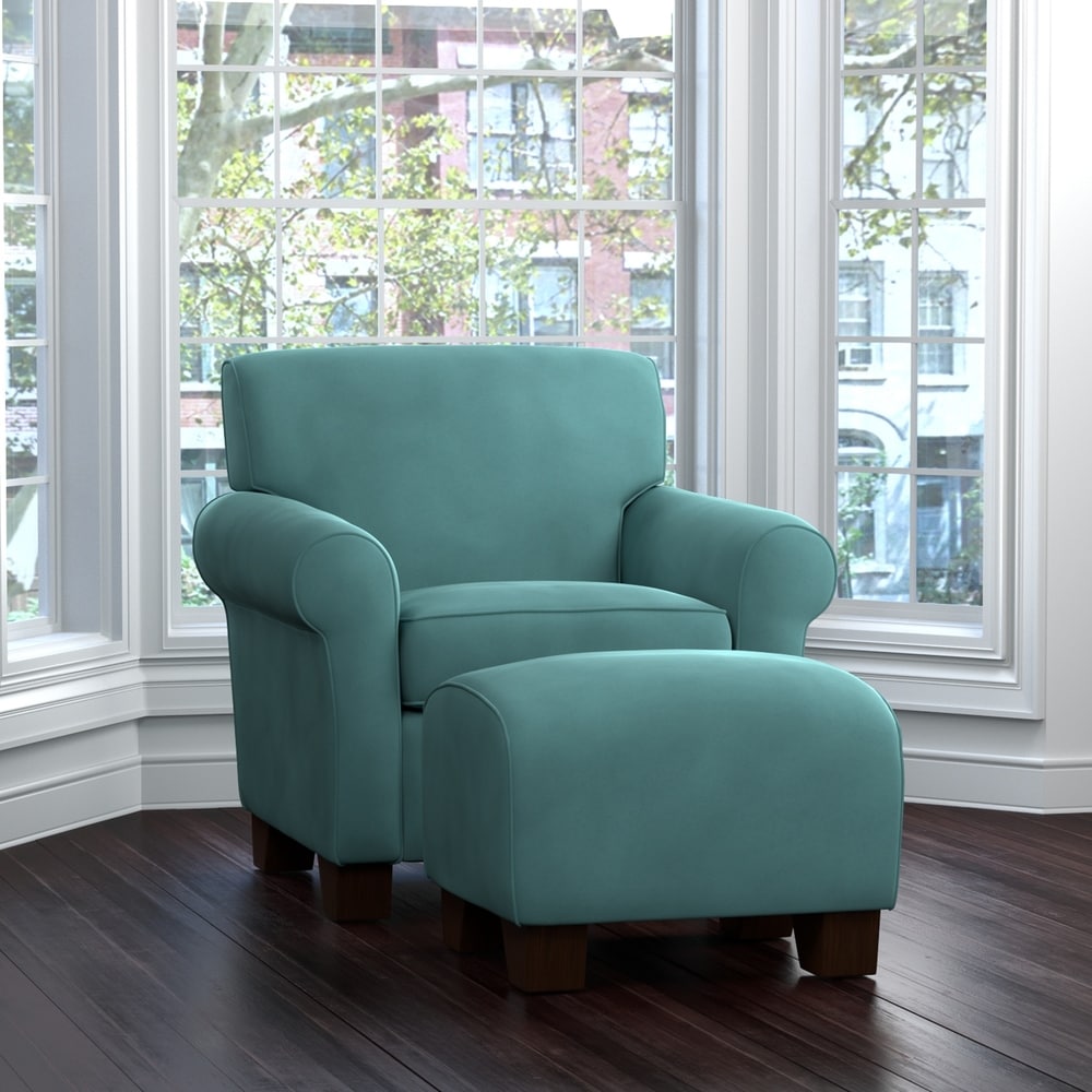 Turquoise chair and ottoman hotsell