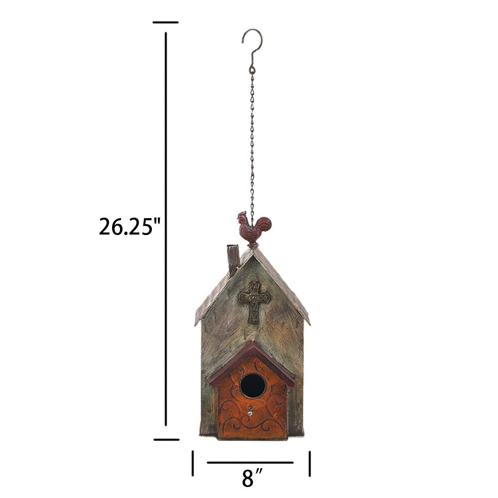 Hanging Birdhouse Colorful Church Birdhouse that Attracts Birds