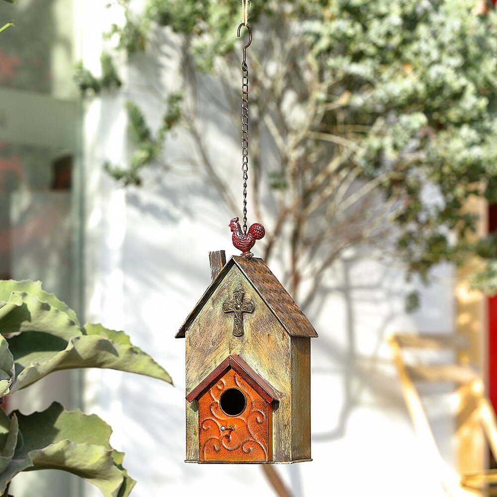 Hanging Birdhouse Colorful Church Birdhouse that Attracts Birds