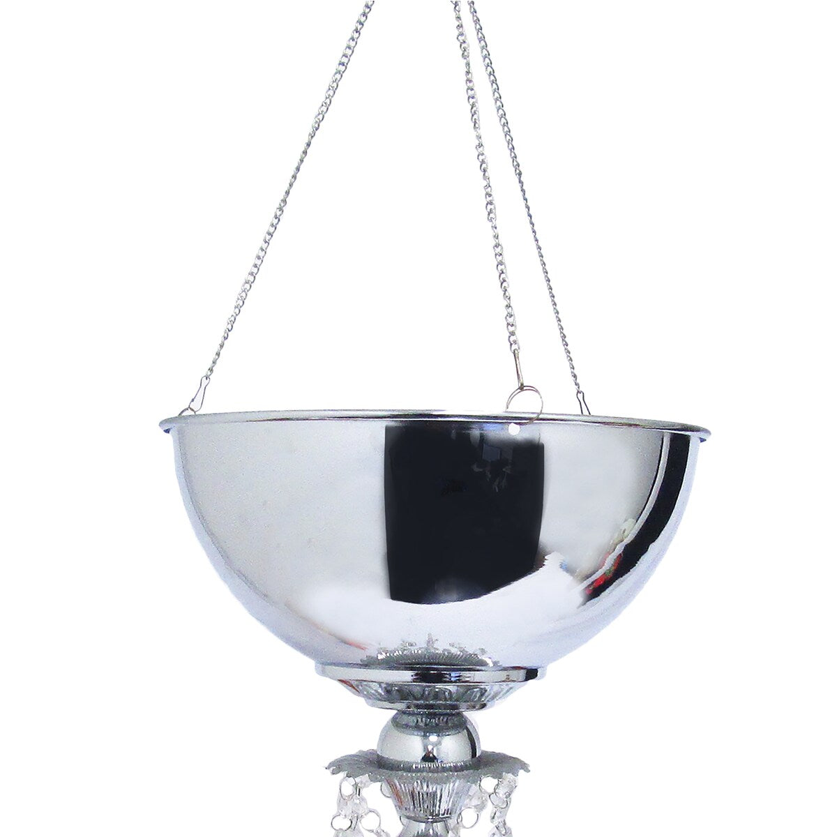 Hanging Metal Flower Pot Planter with Crystals 19in - 19" H x 12" D