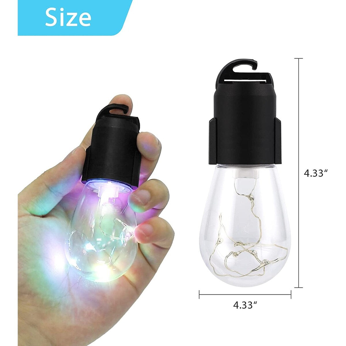 Hanging Tree Lights 12 Pack, 72 LEDs Waterproof Christmas Decoration Lights with Buckle - 12Pack