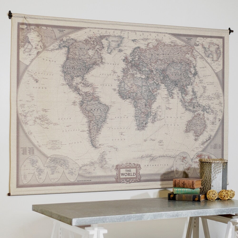 Hanging map "The World" 80"