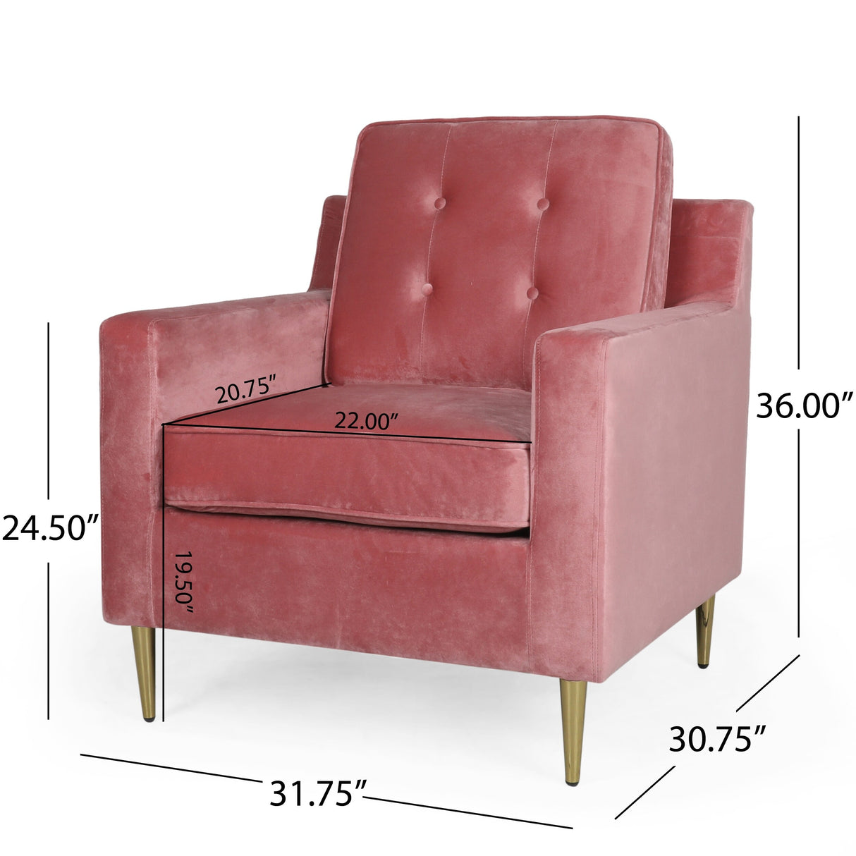 Hanlon Modern Glam Tufted Velvet Club Chair by Christopher Knight Home