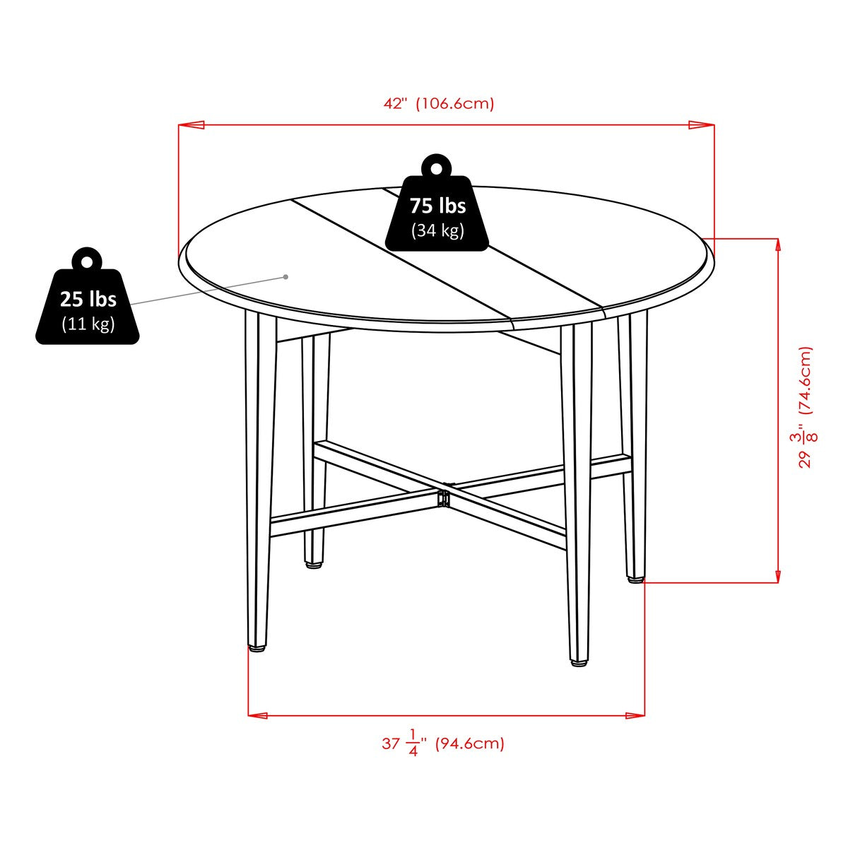 Hannah 3-Pc Drop Leaf Table with Ladder-back Chairs, Light Oak - Light Oak