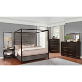 Hanover Smoked Peppercorn 2-piece Canopy Bedroom Set with Nightstand