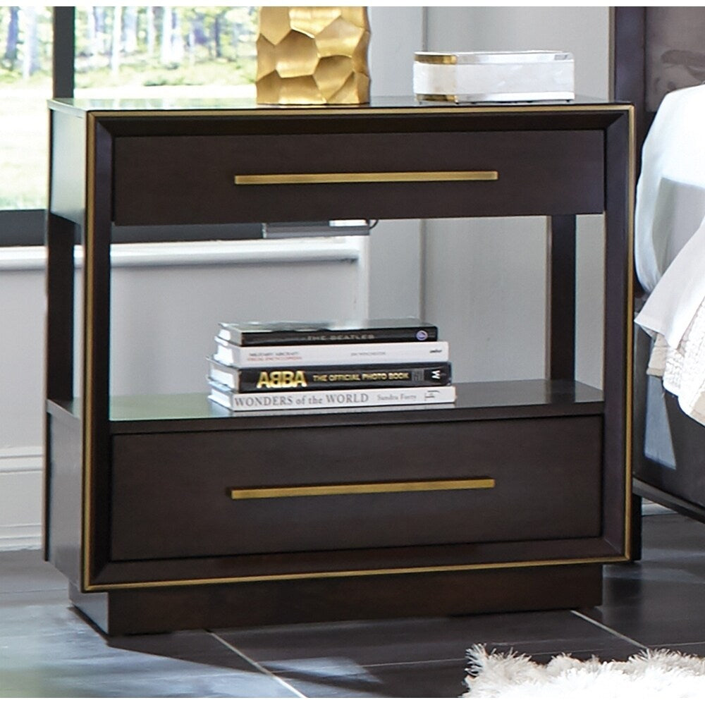 Hanover Smoked Peppercorn 2-piece Canopy Bedroom Set with Nightstand