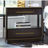 Hanover Smoked Peppercorn 2-piece Canopy Bedroom Set with Nightstand