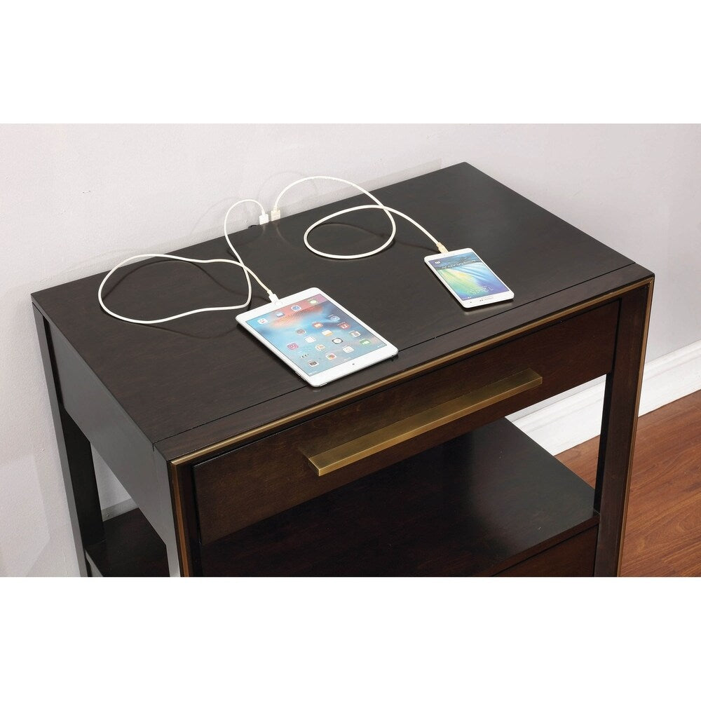 Hanover Smoked Peppercorn 2-piece Canopy Bedroom Set with Nightstand