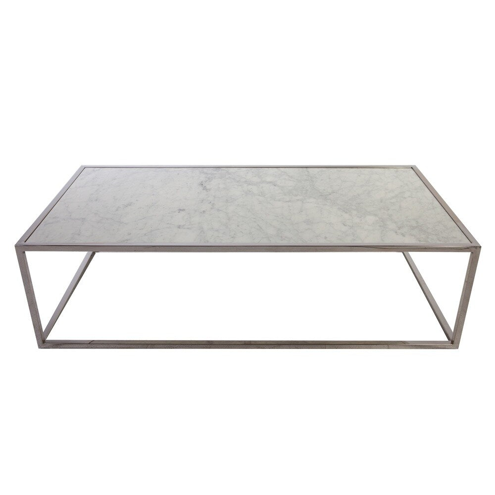 Hans Andersen Home Eimhir Marble and Stainless Steel Coffee Table