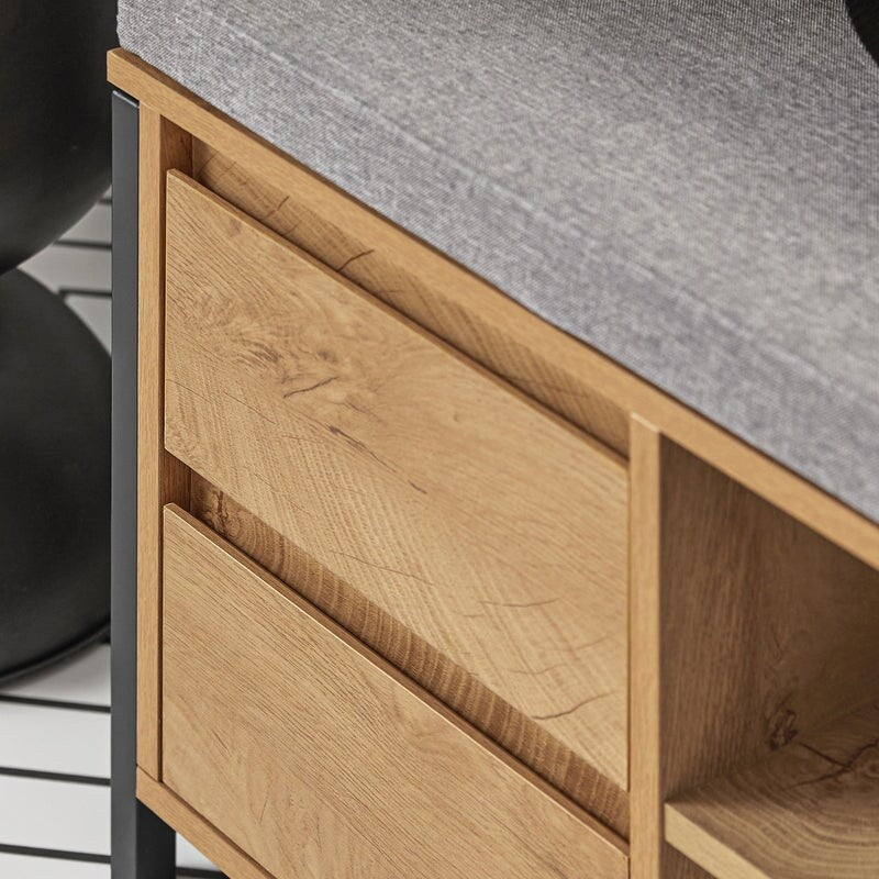 Haotian FSR149-N, Hallway Shoe Cabinet Rack Storage Bench