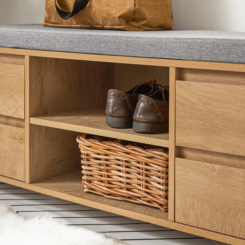 Haotian FSR149-N, Hallway Shoe Cabinet Rack Storage Bench