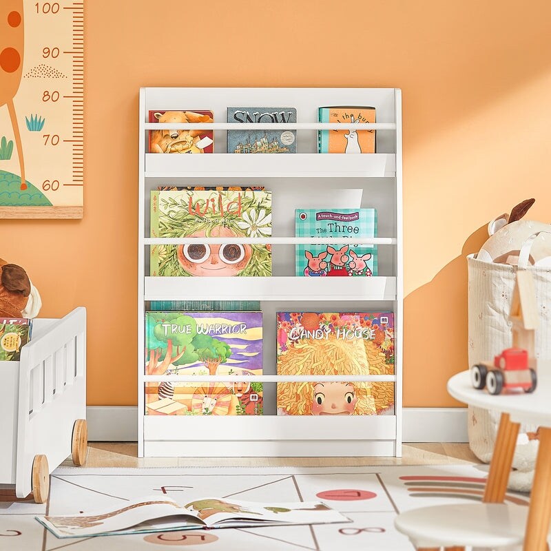 Haotian KMB45-W, Children Bookcase Toy Shelf Storage Display Rack Organizer Holder