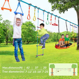 Hapfan 50ft Ninja Warrior Obstacle Course for Kids with Swing,Tree Slackline Jungle Gym Outdoor