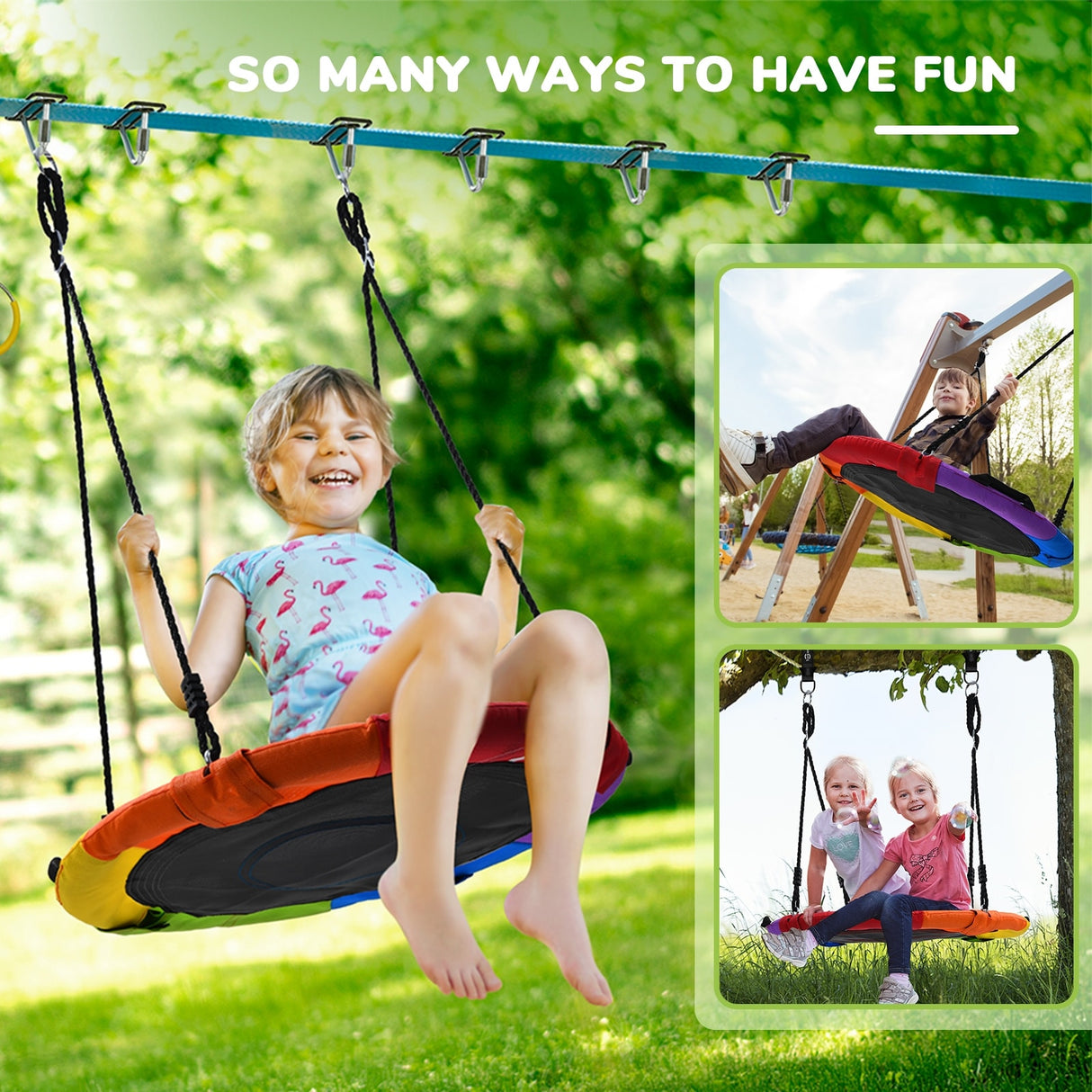 Hapfan 50ft Ninja Warrior Obstacle Course for Kids with Swing,Tree Slackline Jungle Gym Outdoor