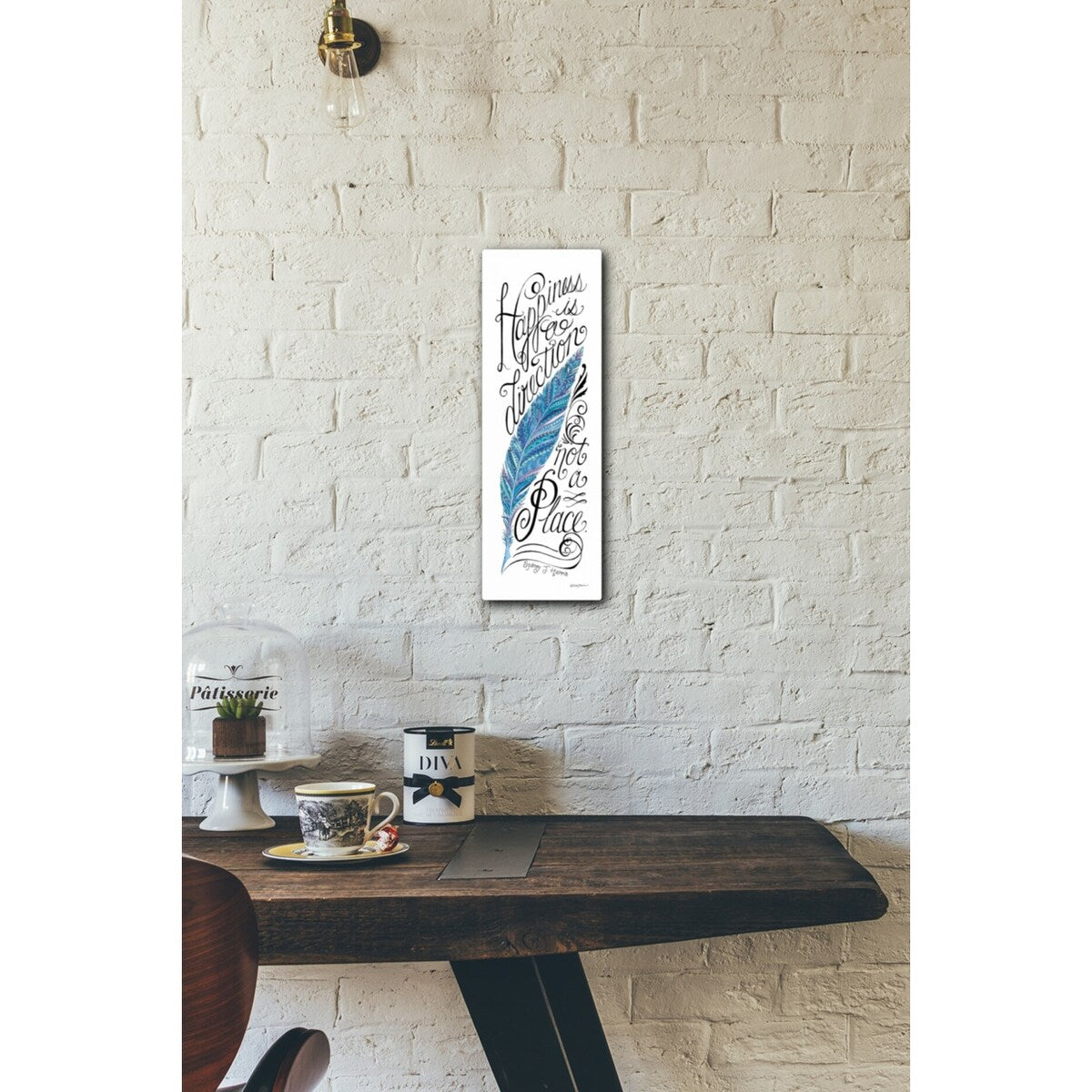 Happiness is a Direction 8x24 Gallery Wrapped Stretched Canvas