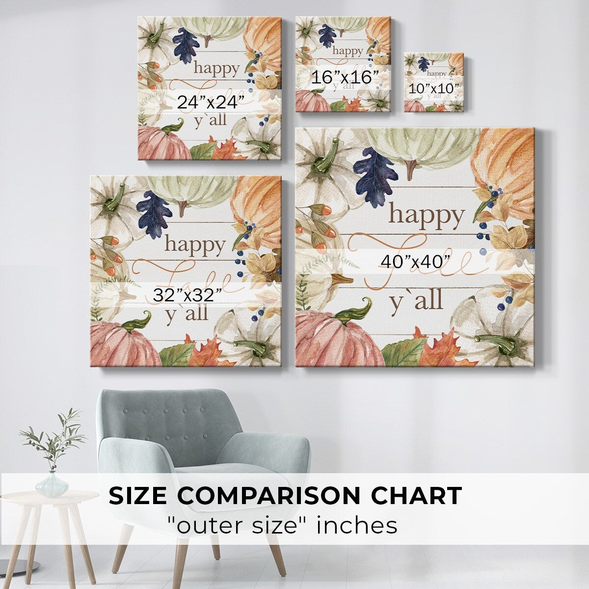 Happy Fall Y'All-Gallery Wrapped Canvas