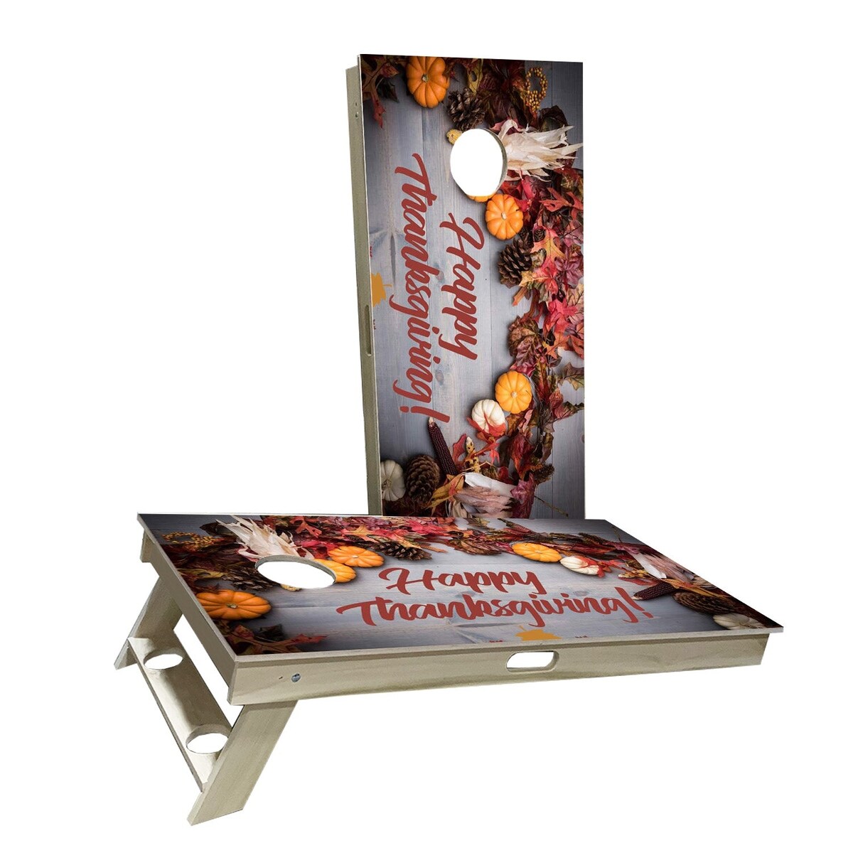 Happy Thanksgiving Cornhole Boards w LED Lights