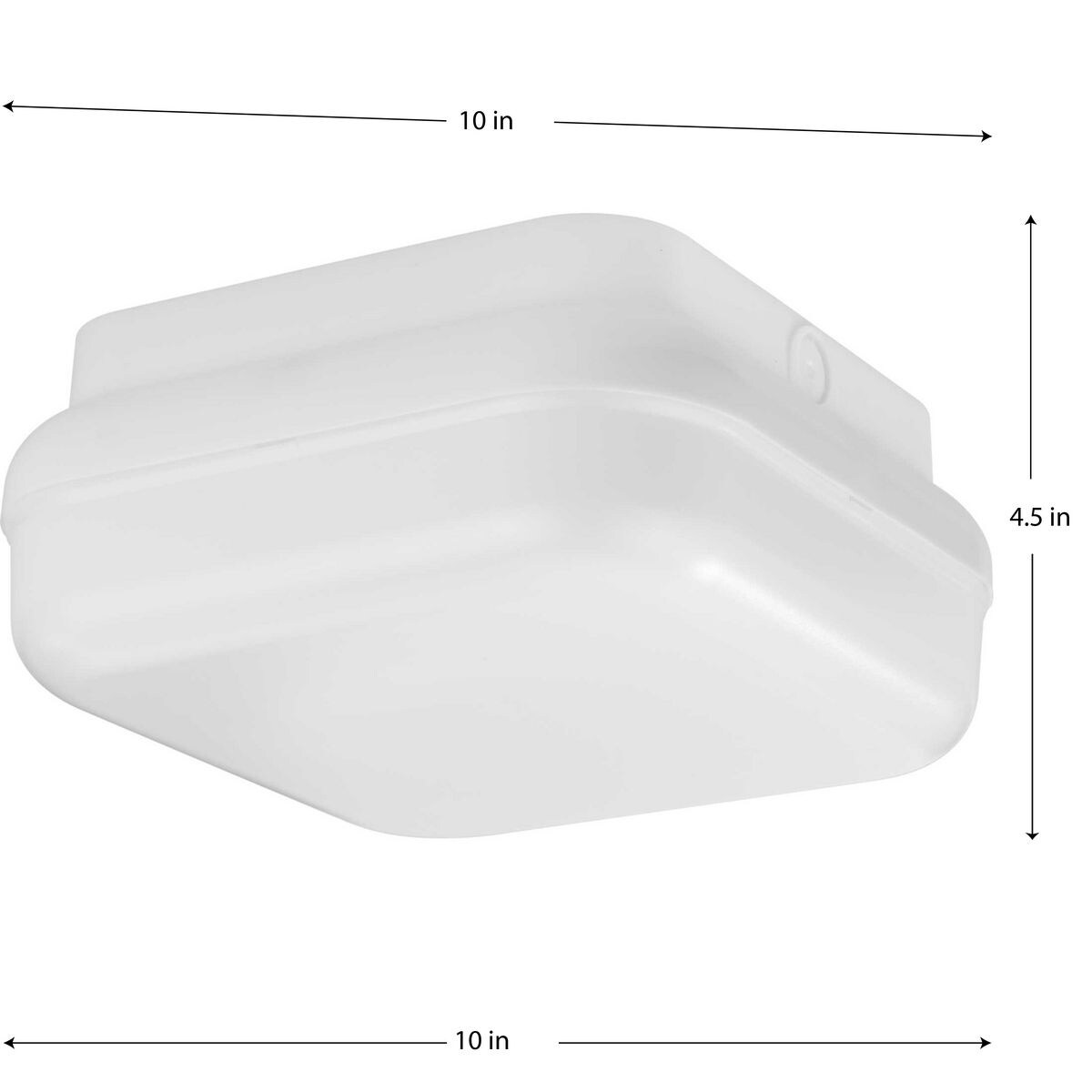Hard Nox Collection White 10" Square Flush Mount Light - 10 in x 10 in x 4.5 in