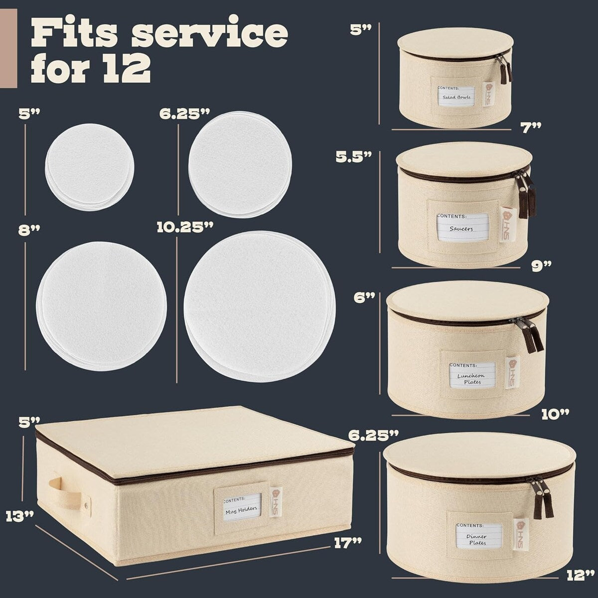 Hard Shell China Storage Containers 5-Piece Set Moving Boxes for Dinnerware, Glasses, Plates, Mugs and Saucers