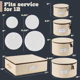 Hard Shell China Storage Containers 5-Piece Set Moving Boxes for Dinnerware, Glasses, Plates, Mugs and Saucers