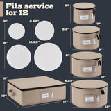 Hard Shell China Storage Containers 5-Piece Set Moving Boxes for Dinnerware, Glasses, Plates, Mugs and Saucers
