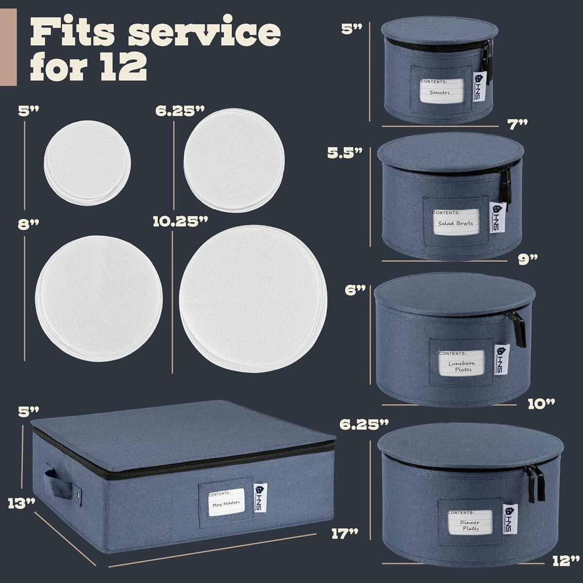 Hard Shell China Storage Containers 5-Piece Set Moving Boxes for Dinnerware, Glasses, Plates, Mugs and Saucers