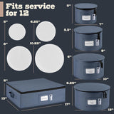 Hard Shell China Storage Containers 5-Piece Set Moving Boxes for Dinnerware, Glasses, Plates, Mugs and Saucers