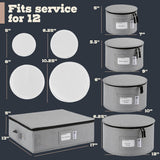 Hard Shell China Storage Containers 5-Piece Set Moving Boxes for Dinnerware, Glasses, Plates, Mugs and Saucers