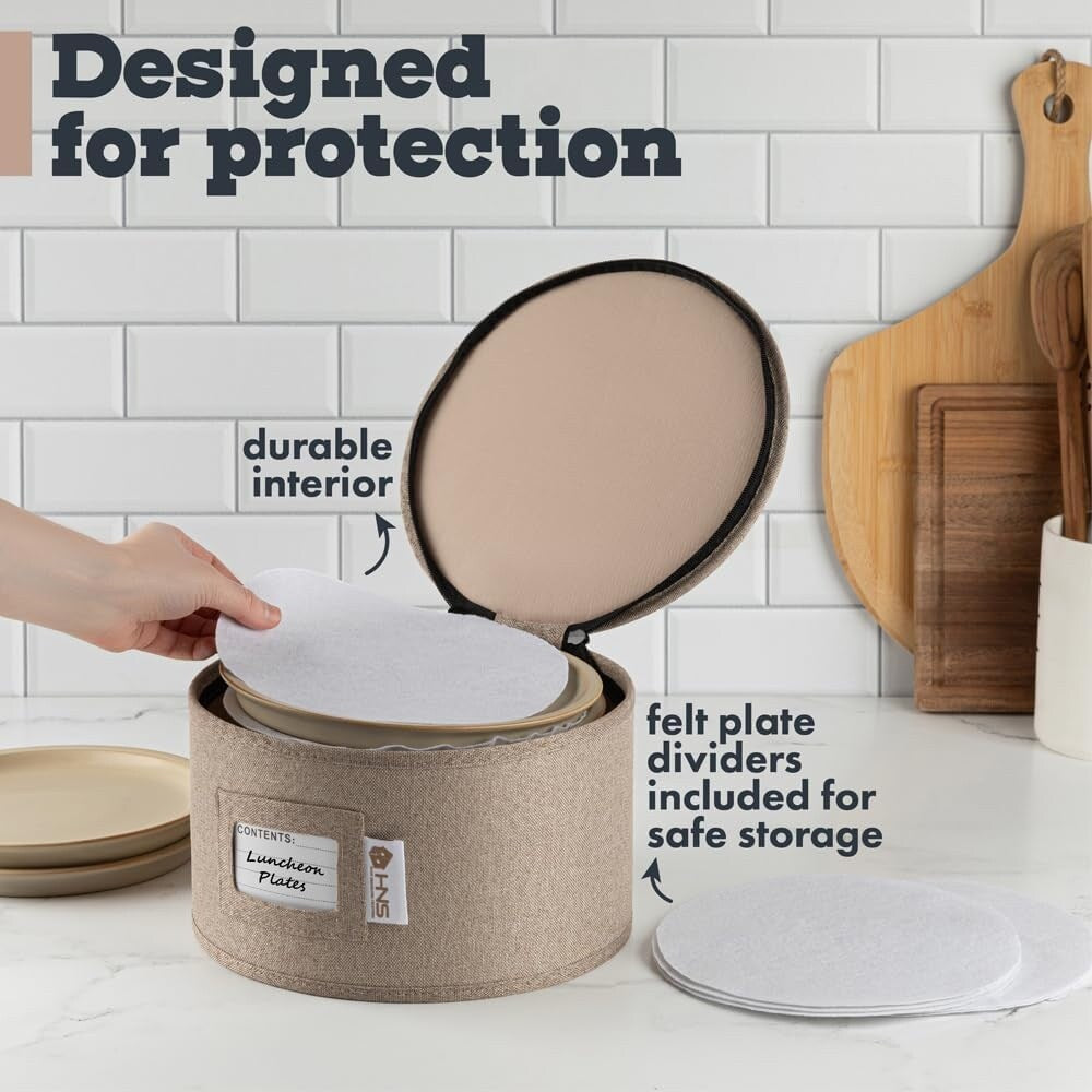 Hard Shell China Storage Containers 5-Piece Set Moving Boxes for Dinnerware, Glasses, Plates, Mugs and Saucers