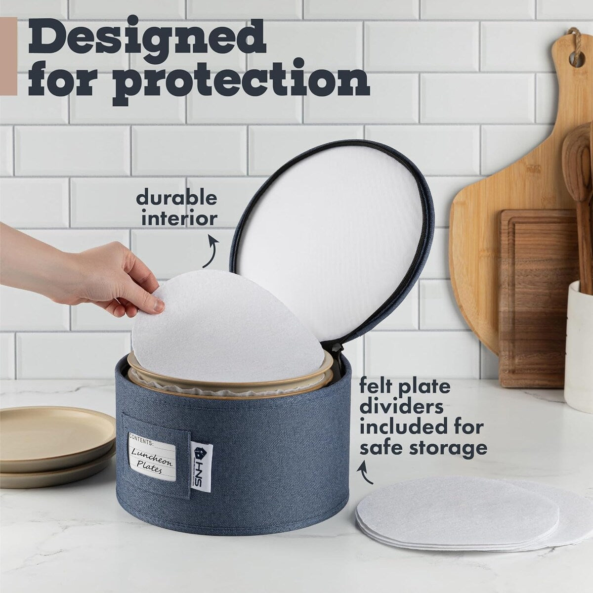 Hard Shell China Storage Containers 5-Piece Set Moving Boxes for Dinnerware, Glasses, Plates, Mugs and Saucers