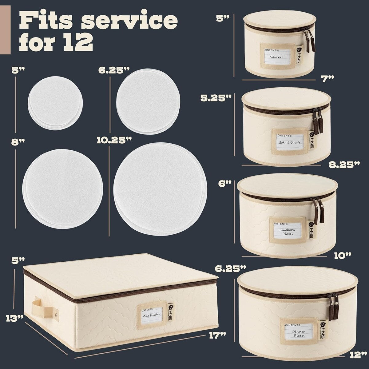 Hard Shell China Storage Containers 5-Piece Set Moving Boxes for Dinnerware, Glasses, Plates, Mugs and Saucers