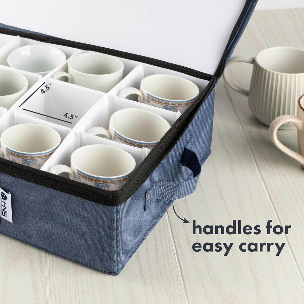 Hard Shell China Storage Containers 5-Piece Set Moving Boxes for Dinnerware, Glasses, Plates, Mugs and Saucers