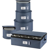 Hard Shell China Storage Containers 5-Piece Set Moving Boxes for Dinnerware, Glasses, Plates, Mugs and Saucers