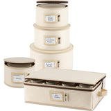 Hard Shell China Storage Containers 5-Piece Set Moving Boxes for Dinnerware, Glasses, Plates, Mugs and Saucers