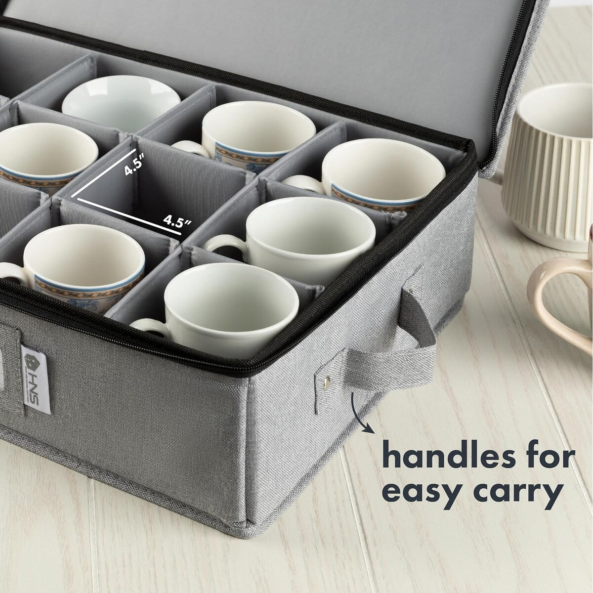 Hard Shell China Storage Containers 5-Piece Set Moving Boxes for Dinnerware, Glasses, Plates, Mugs and Saucers