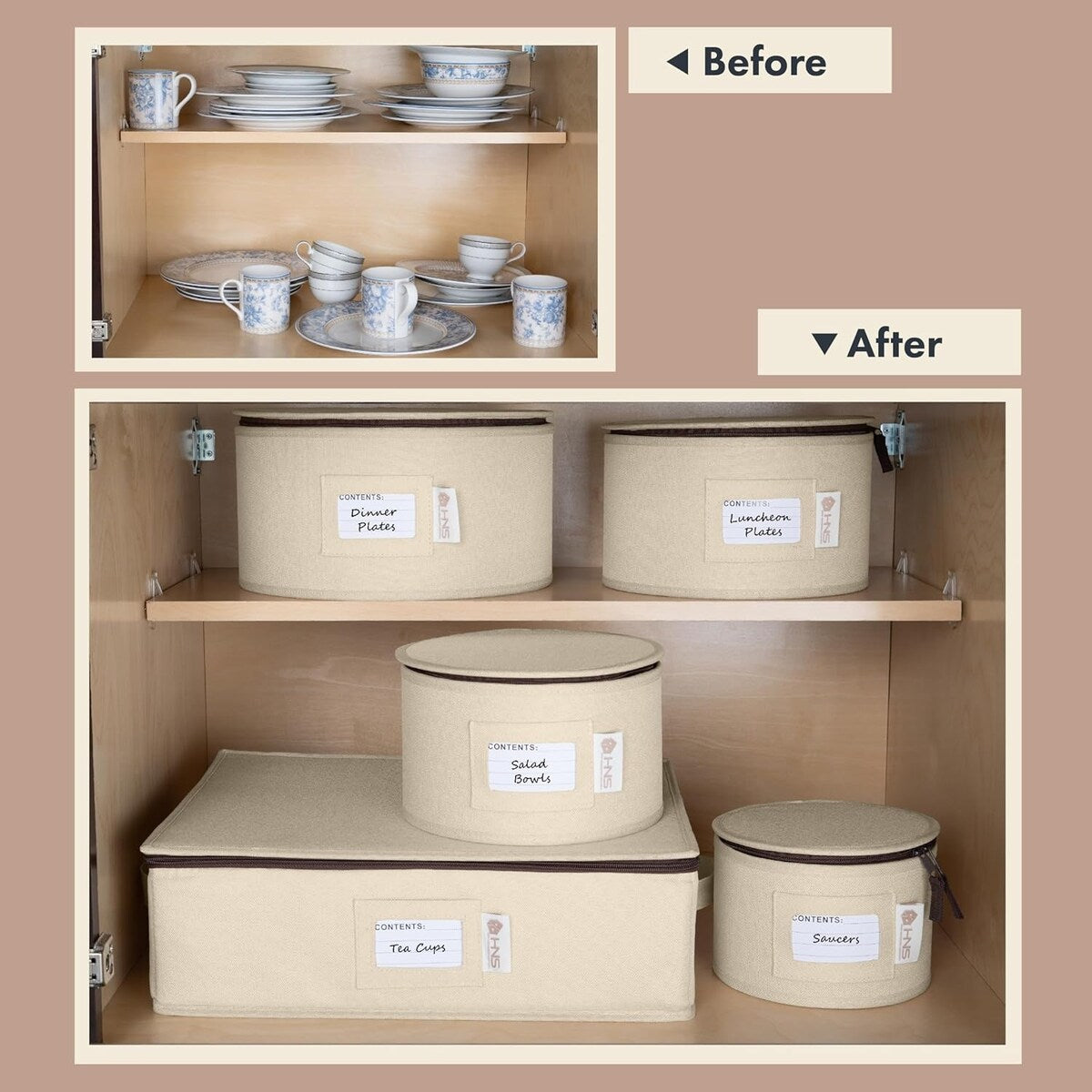 Hard Shell China Storage Containers 5-Piece Set Moving Boxes for Dinnerware, Glasses, Plates, Mugs and Saucers