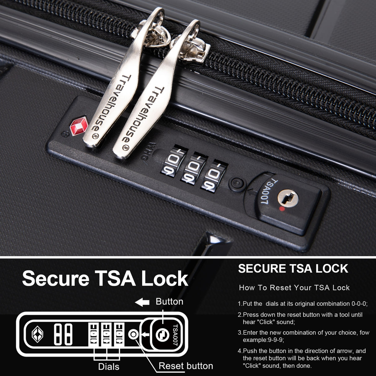 Hardshell Suitcase Spinner Wheels PP Luggage Sets Lightweight Durable Suitcase with TSA Lock,3-Piece Set (20/24/28)