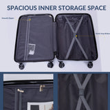 Hardshell Suitcase Spinner Wheels PP Luggage Sets Lightweight Durable Suitcase with TSA Lock,3-Piece Set (20/24/28)