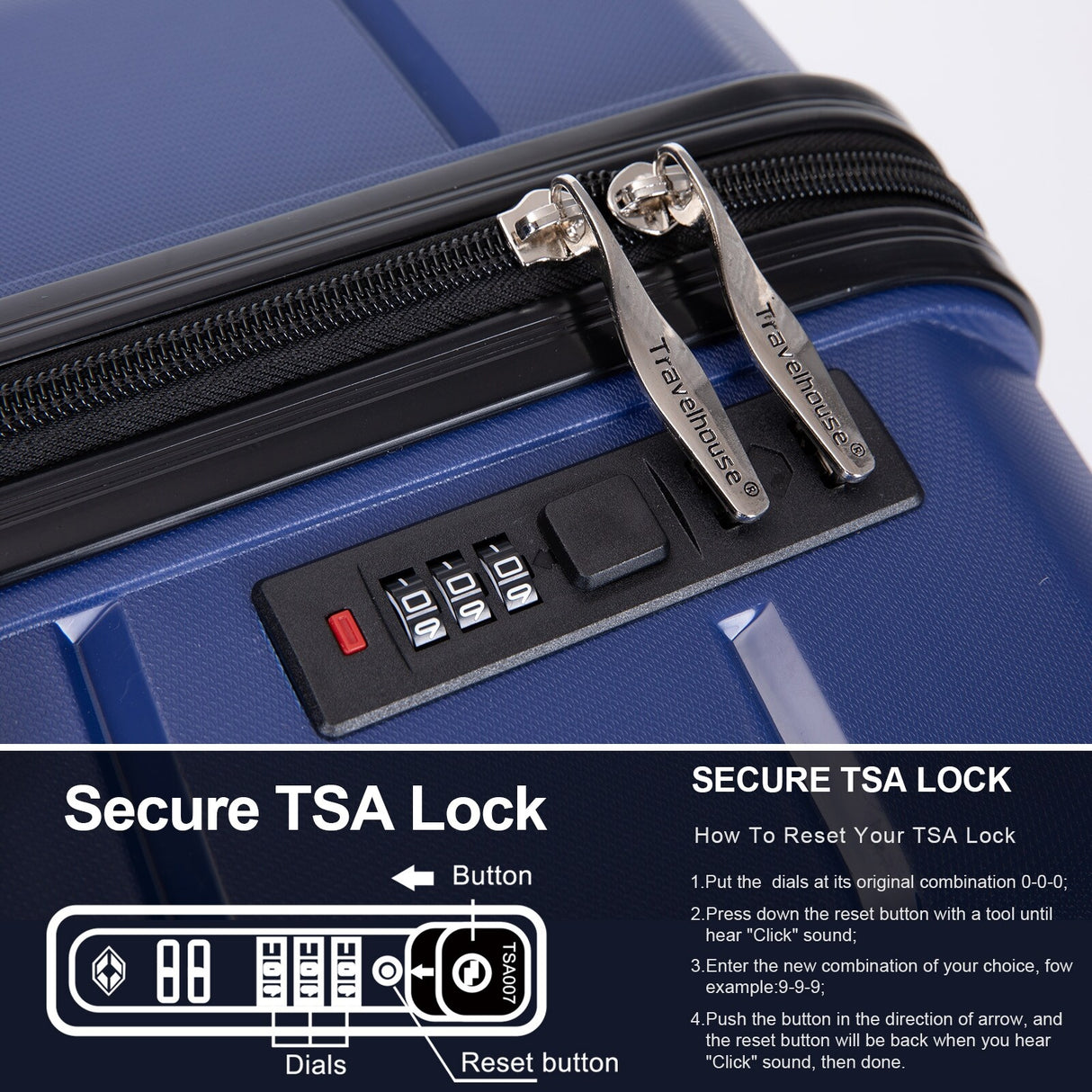 Hardshell Suitcase Spinner Wheels PP Luggage Sets Lightweight Durable Suitcase with TSA Lock,3-Piece Set (20/24/28)