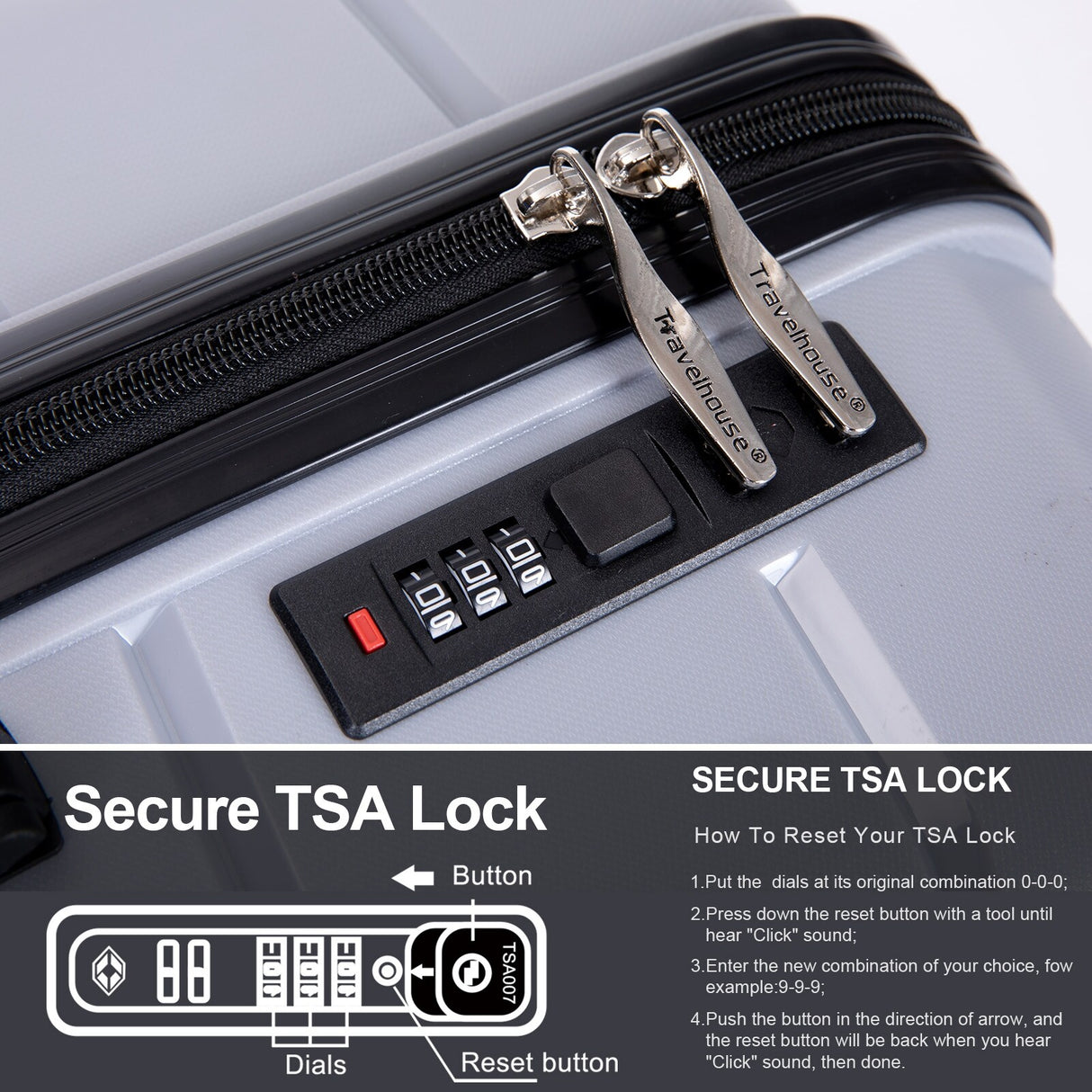Hardshell Suitcase Spinner Wheels PP Luggage Sets Lightweight Durable Suitcase with TSA Lock,3-Piece Set (20/24/28)